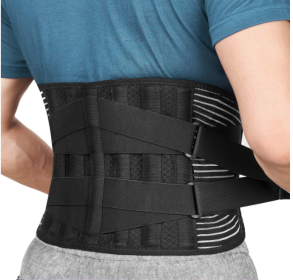 Breathable Abdomen Support Belt Compression Waist Fixed Training Belt (Option: Black-L)