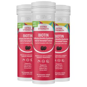BSYS Coffee-flavored Biotin Chews Hair That Grows  Nails That Shine These Tasty Supplements Taste Like Your Favorite Brew No Chalky Mess Just Glow Fro (Option: Three bottles)