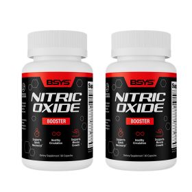 BSYS Nitric Oxide Support  Promotes Healthy Blood Flow  Vascular Relaxation  Muscle Oxygen & Nutrient Delivery  Fatigue Resistance  WorkoutPerformance (Option: Two bottles)