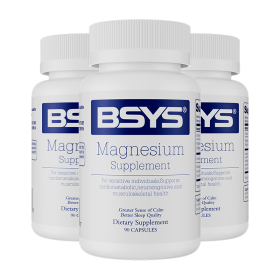 BSYS Magnesium Supplements Sleep & Anxiety Relief Aid  Muscle Relaxation Support  Heart Health & Blood Sugar Balance Formula  Cognitive Function Enhan (Option: Three bottles)