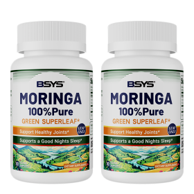 BSYS Moringa Capsules  Antioxidant & Anti-Inflammatory Support  Blood Sugar Health Aid  Cholesterol Balance Formula  Heart Wellness Support  Immune Bo (Option: Two bottles)