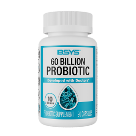 BSYS 60 Billion CFU Probiotic Capsules  Acid-Resistant Stomach-Resistant Formula  Intestinal Delivery Technology  Digestive & Immune Health Support  D (Option: One bottle)
